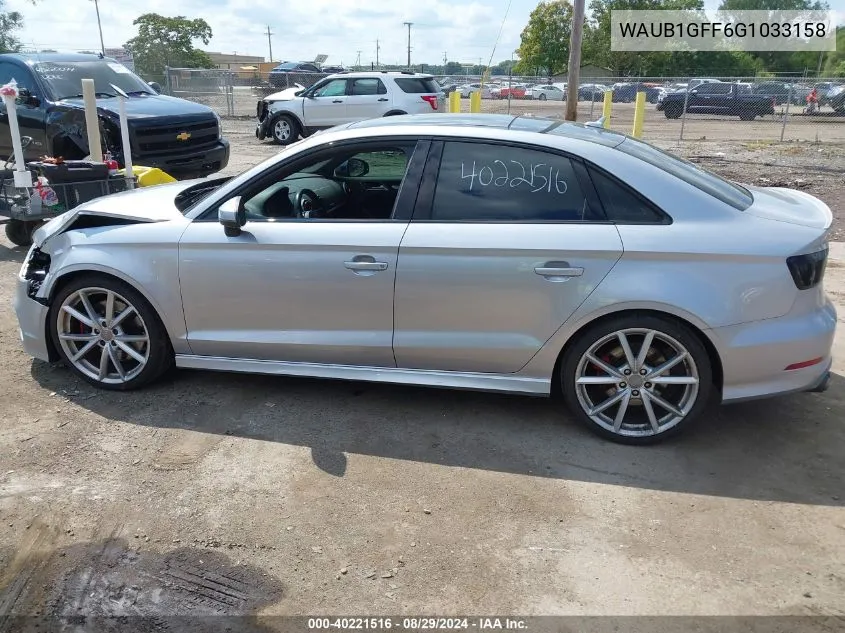 2016 Audi S3 2.0T Premium Plus VIN: WAUB1GFF6G1033158 Lot: 40221516