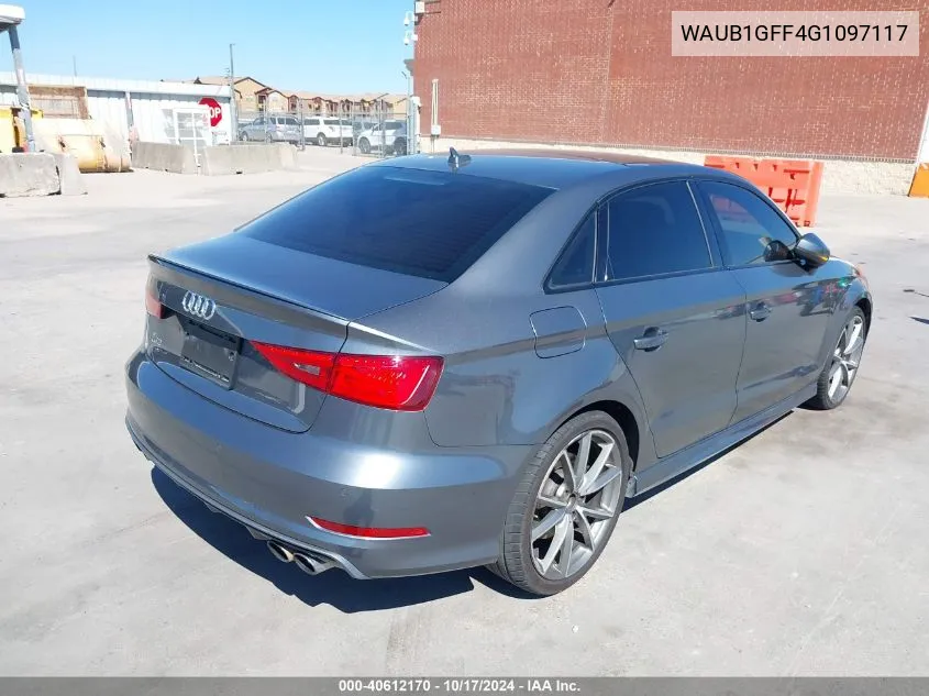 2016 Audi S3 2.0T Premium Plus VIN: WAUB1GFF4G1097117 Lot: 40612170