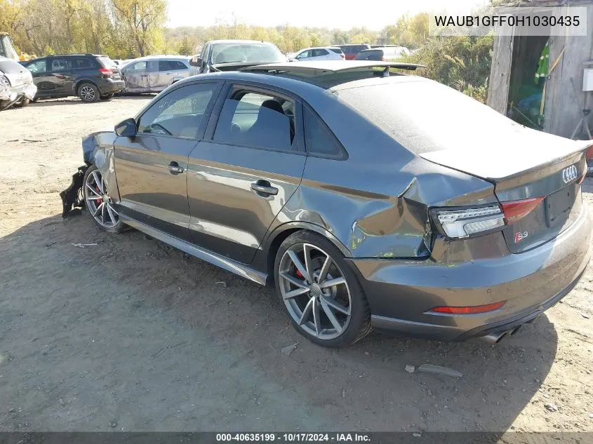 2017 Audi S3 2.0T Premium Plus VIN: WAUB1GFF0H1030435 Lot: 40635199