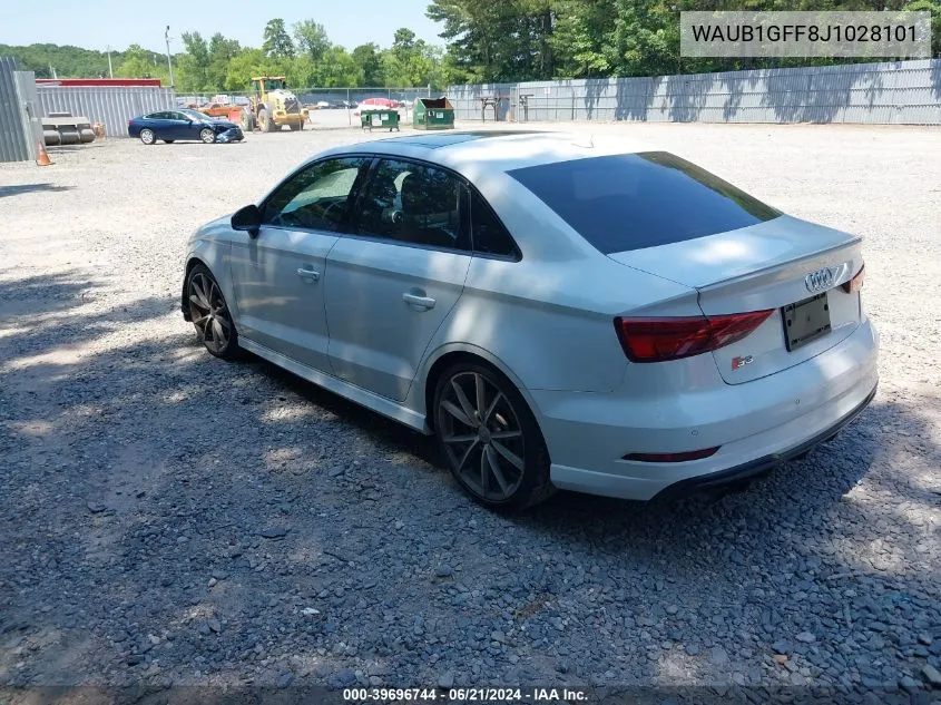 2018 Audi S3 2.0T Premium Plus/2.0T Tech Premium Plus VIN: WAUB1GFF8J1028101 Lot: 39696744