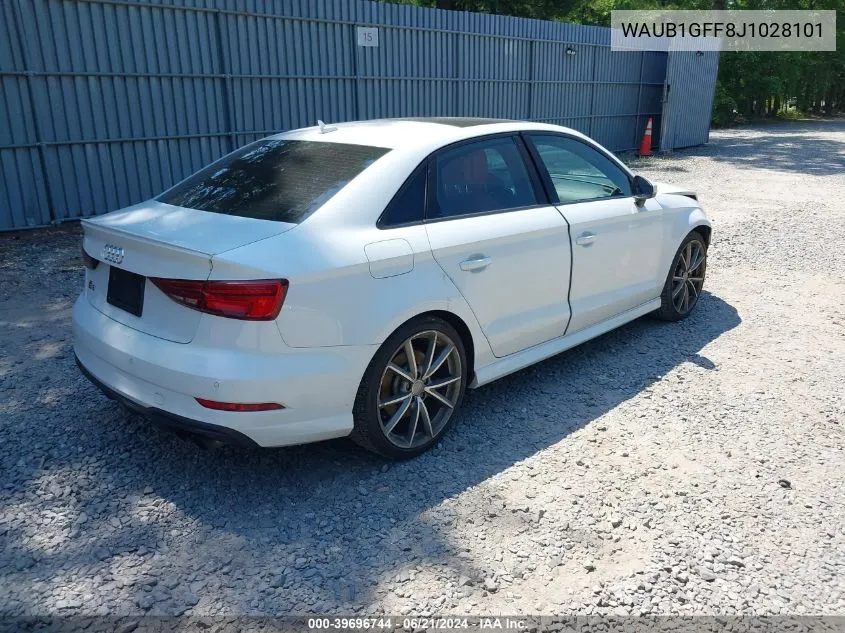 2018 Audi S3 2.0T Premium Plus/2.0T Tech Premium Plus VIN: WAUB1GFF8J1028101 Lot: 39696744