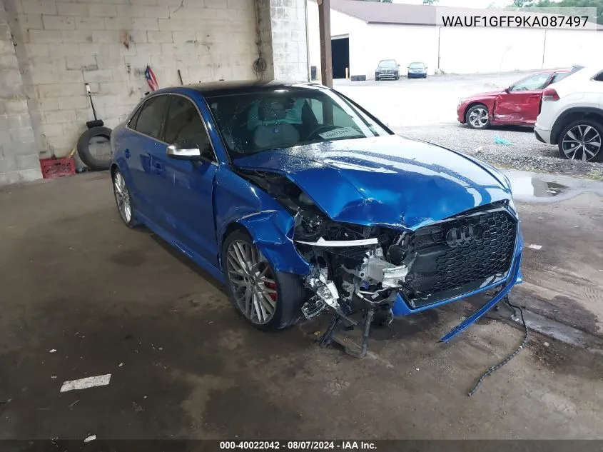 2019 Audi S3 2.0T Premium Plus VIN: WAUF1GFF9KA087497 Lot: 40022042