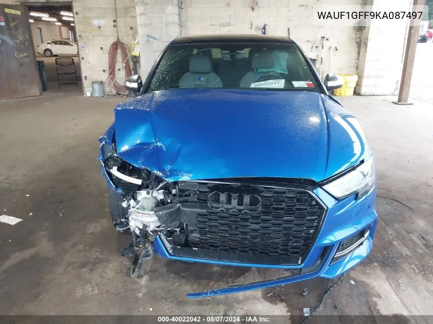 2019 Audi S3 2.0T Premium Plus VIN: WAUF1GFF9KA087497 Lot: 40022042