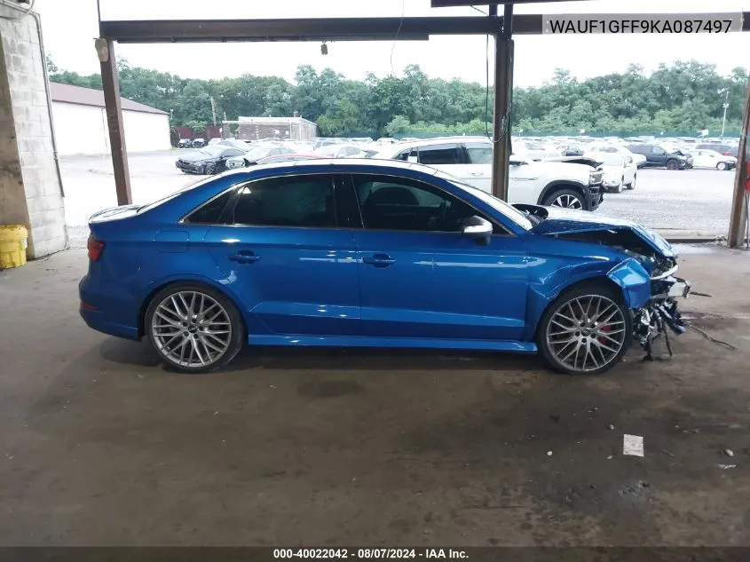 2019 Audi S3 2.0T Premium Plus VIN: WAUF1GFF9KA087497 Lot: 40022042