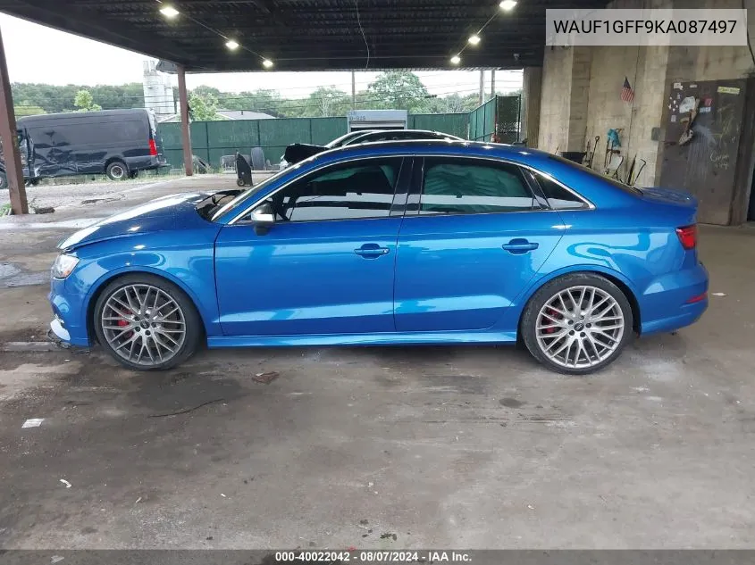 2019 Audi S3 2.0T Premium Plus VIN: WAUF1GFF9KA087497 Lot: 40022042