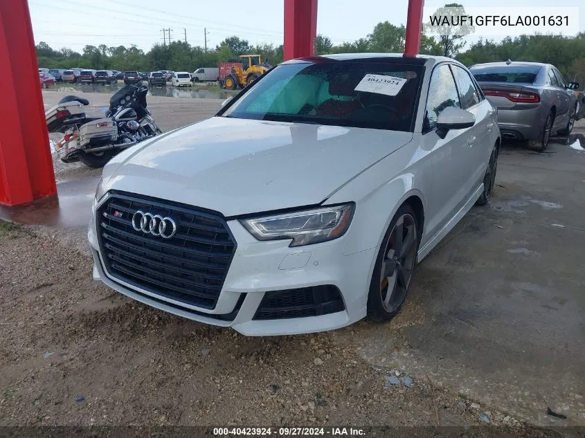 2020 Audi S3 Sedan VIN: WAUF1GFF6LA001631 Lot: 40423924