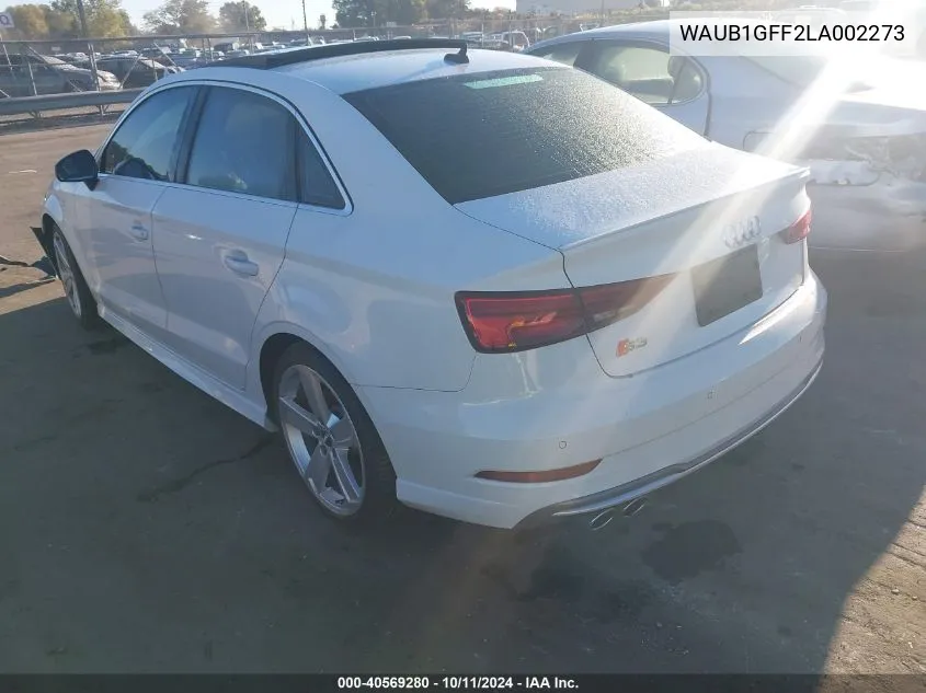 WAUB1GFF2LA002273 2020 Audi S3 Premium Tfsi Quattro S Tronic