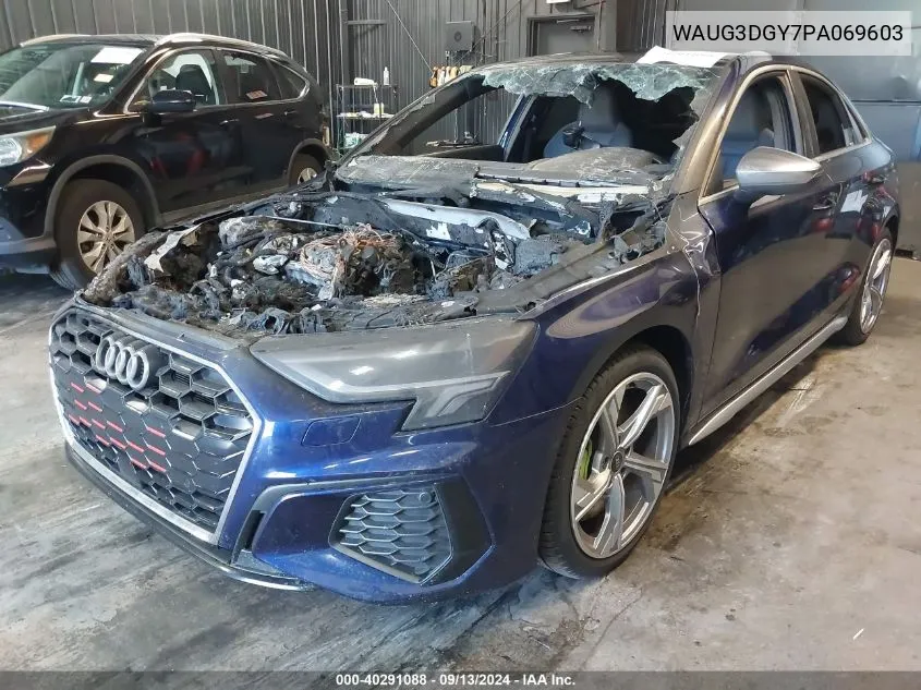 2023 Audi S3 Premium Tfsi Quattro S Tronic VIN: WAUG3DGY7PA069603 Lot: 40291088