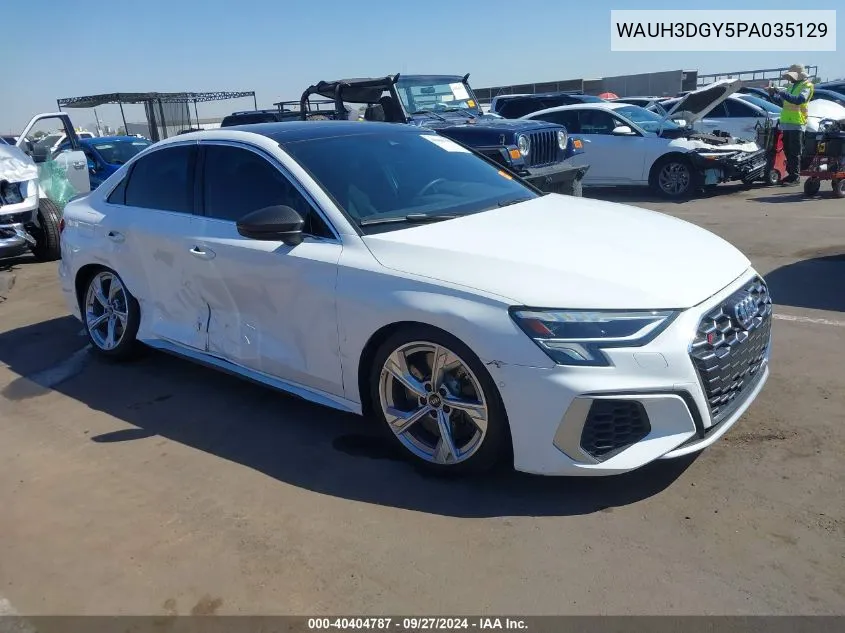 2023 Audi S3 Premium Plus Tfsi Quattro S Tronic VIN: WAUH3DGY5PA035129 Lot: 40404787