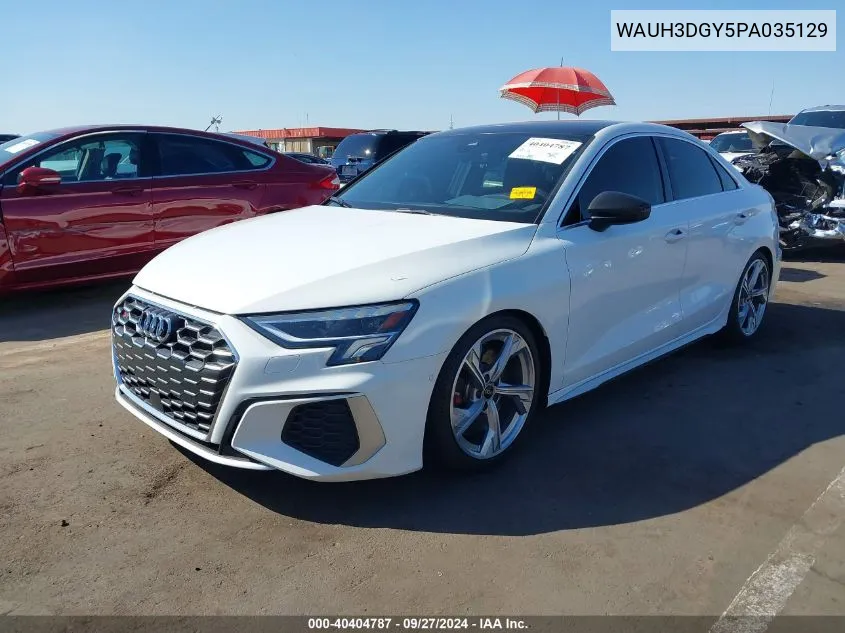 2023 Audi S3 Premium Plus Tfsi Quattro S Tronic VIN: WAUH3DGY5PA035129 Lot: 40404787