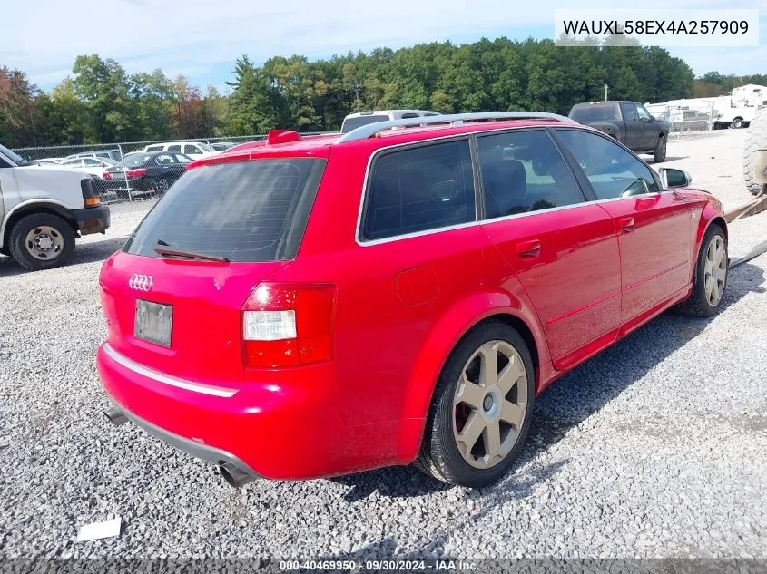 2004 Audi S4 4.2 Avant VIN: WAUXL58EX4A257909 Lot: 40469950