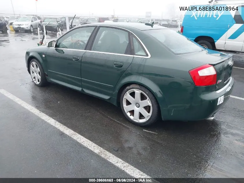 2005 Audi S4 4.2 VIN: WAUPL68E85A018964 Lot: 39606163