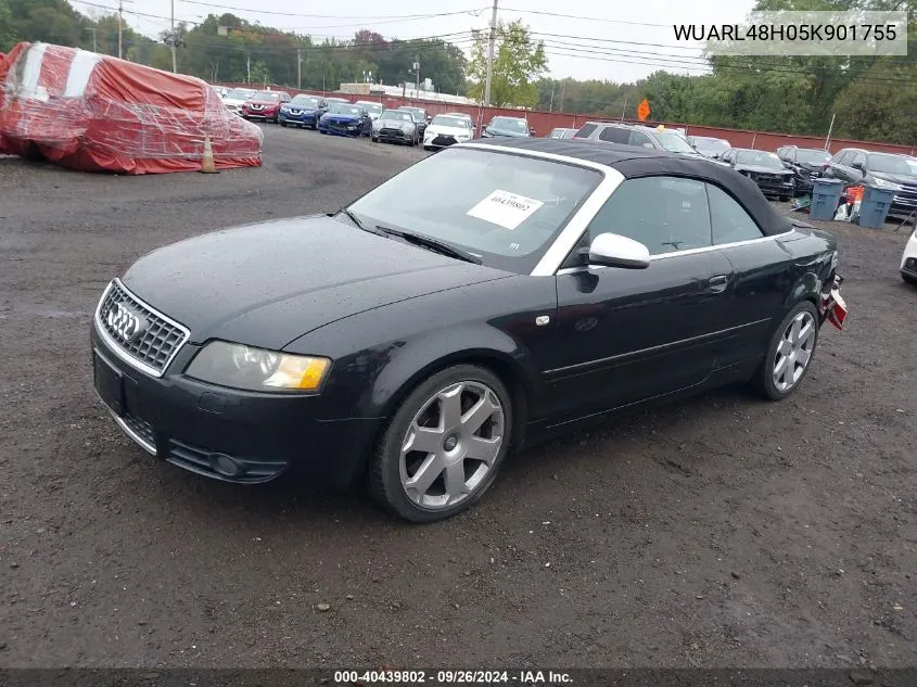 2005 Audi S4 VIN: WUARL48H05K901755 Lot: 40439802