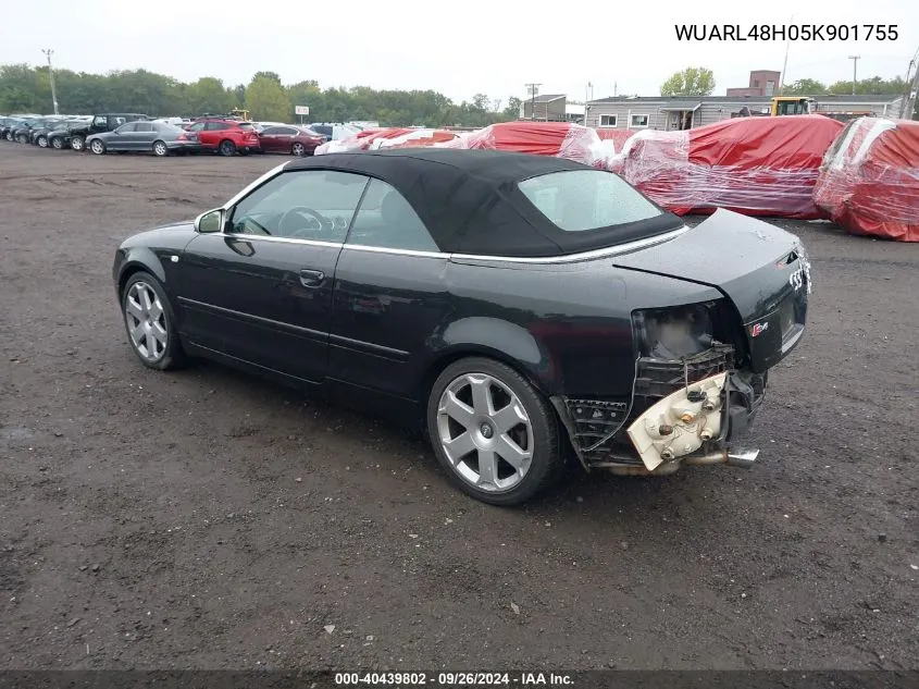 2005 Audi S4 VIN: WUARL48H05K901755 Lot: 40439802