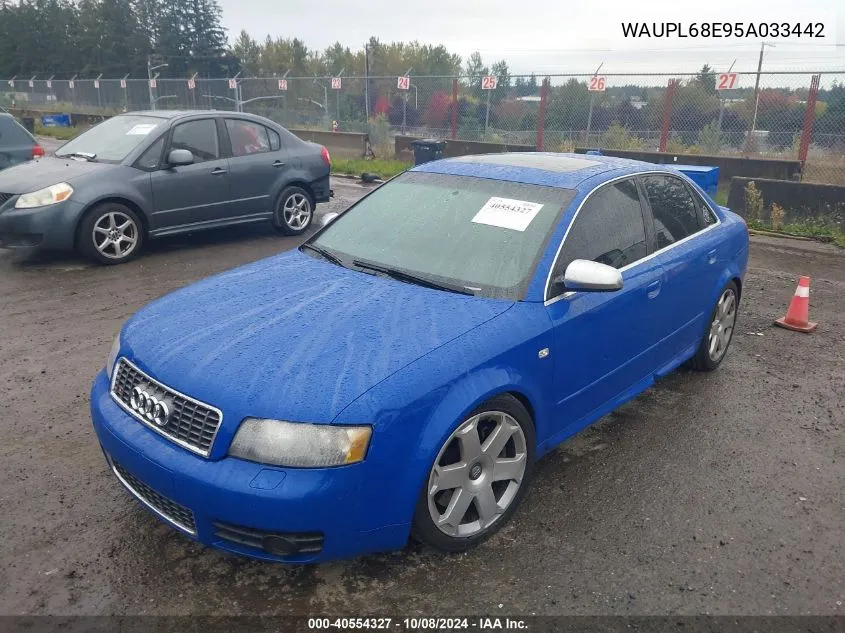 2005 Audi S4 4.2 VIN: WAUPL68E95A033442 Lot: 40554327