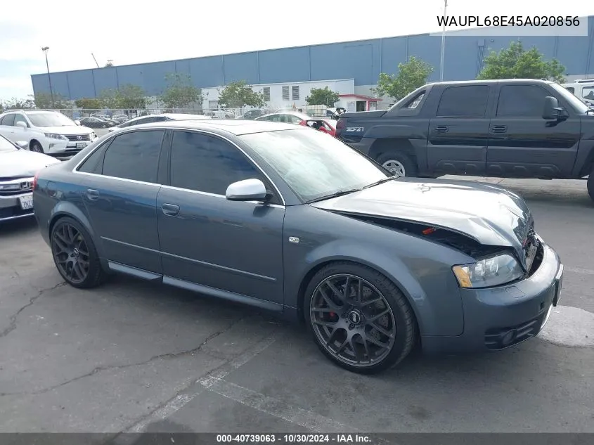 2005 Audi S4 4.2 VIN: WAUPL68E45A020856 Lot: 40739063