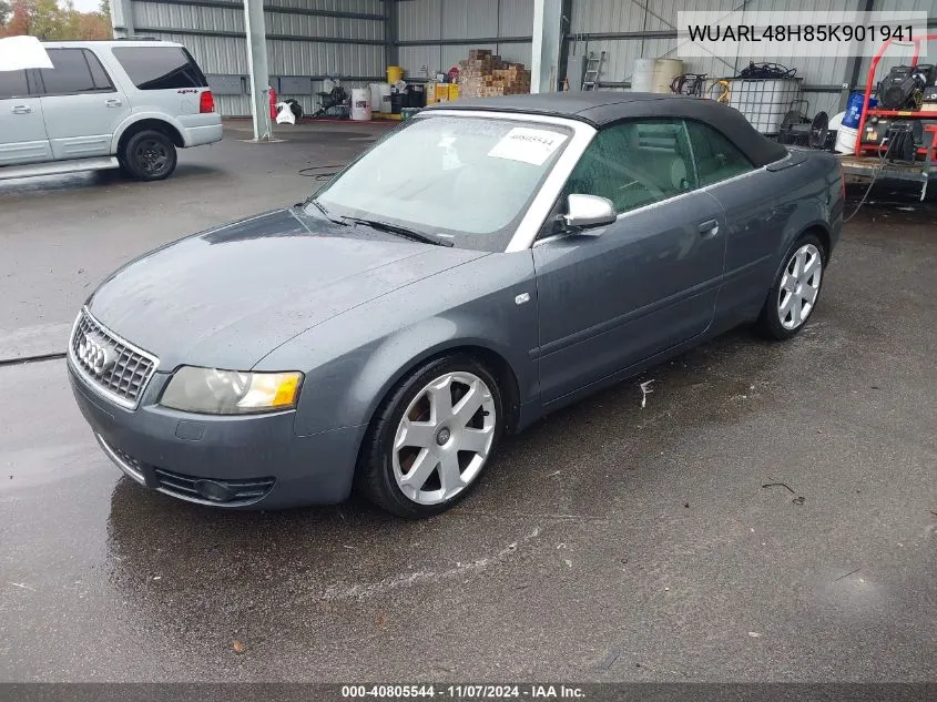 2005 Audi S4 VIN: WUARL48H85K901941 Lot: 40805544