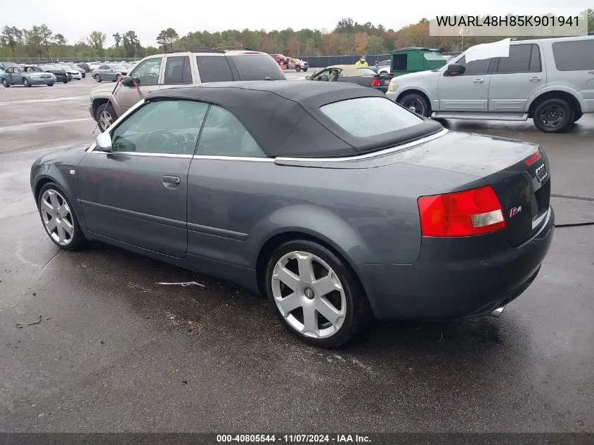 2005 Audi S4 VIN: WUARL48H85K901941 Lot: 40805544