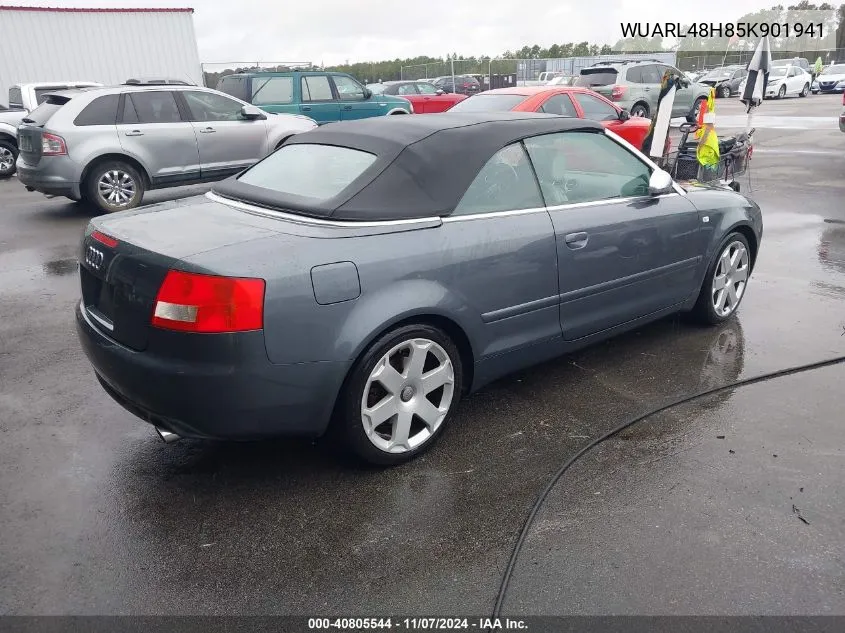 2005 Audi S4 VIN: WUARL48H85K901941 Lot: 40805544