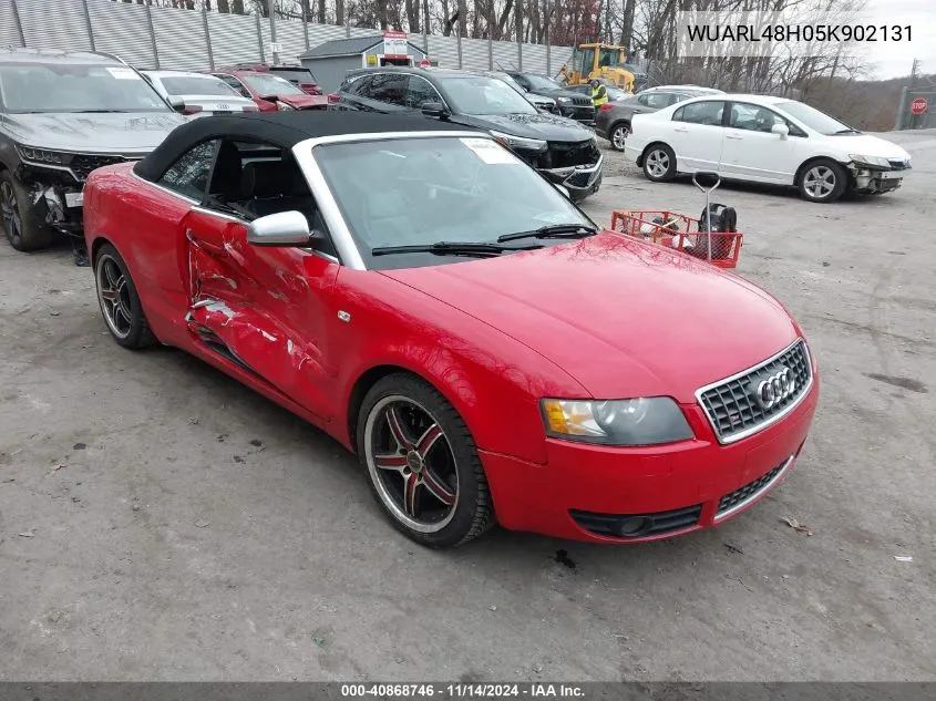 2005 Audi S4 VIN: WUARL48H05K902131 Lot: 40868746