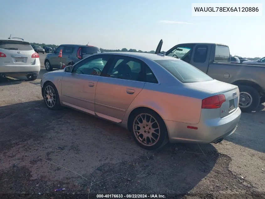 2006 Audi S4 4.2 VIN: WAUGL78EX6A120886 Lot: 40176633