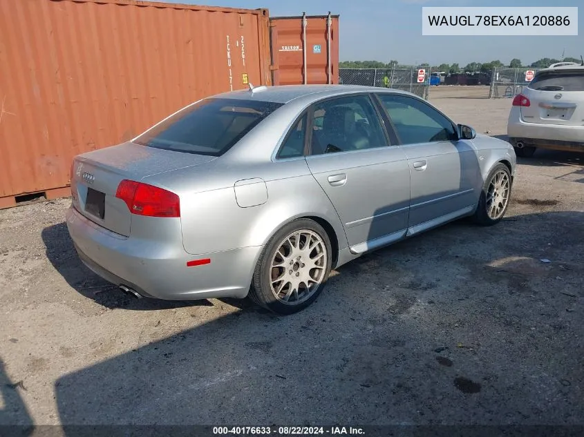 2006 Audi S4 4.2 VIN: WAUGL78EX6A120886 Lot: 40176633