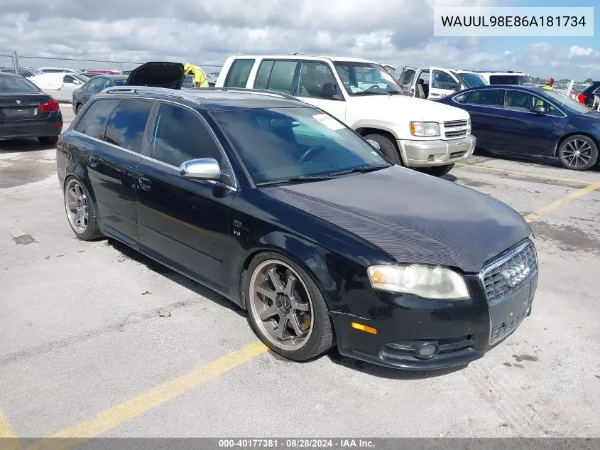 2006 Audi S4 4.2 Avant VIN: WAUUL98E86A181734 Lot: 40177381