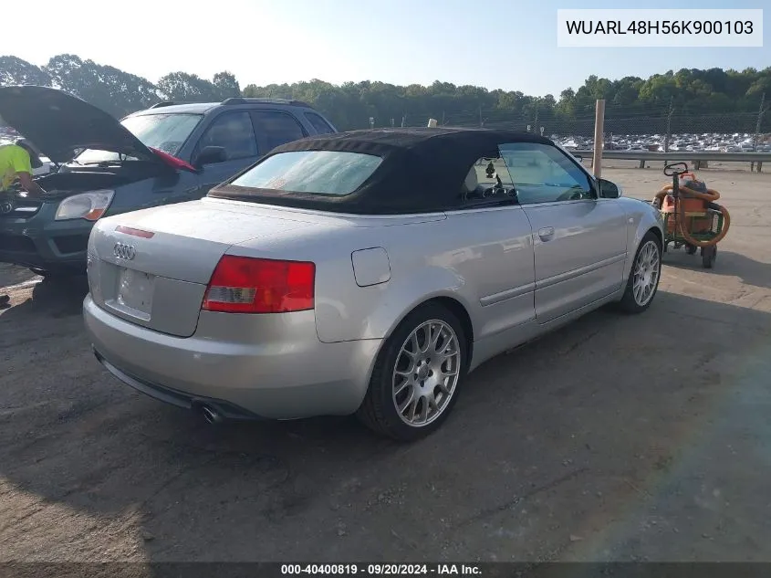 2006 Audi S4 VIN: WUARL48H56K900103 Lot: 40400819