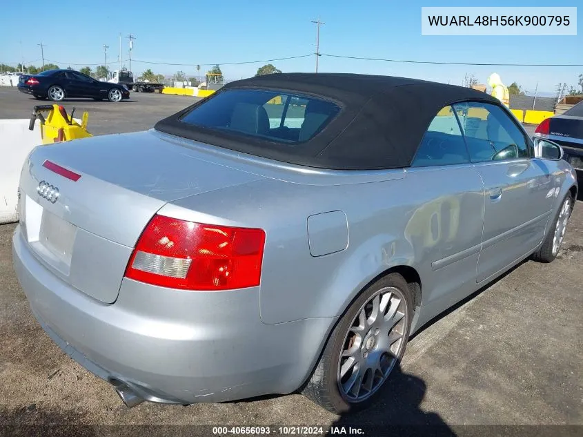 2006 Audi S4 VIN: WUARL48H56K900795 Lot: 40656093