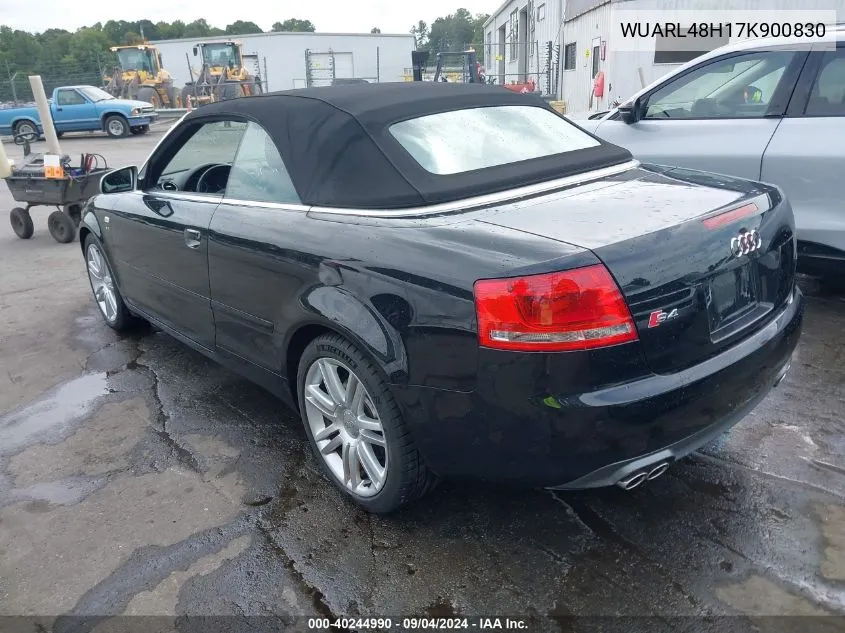 2007 Audi S4 VIN: WUARL48H17K900830 Lot: 40244990