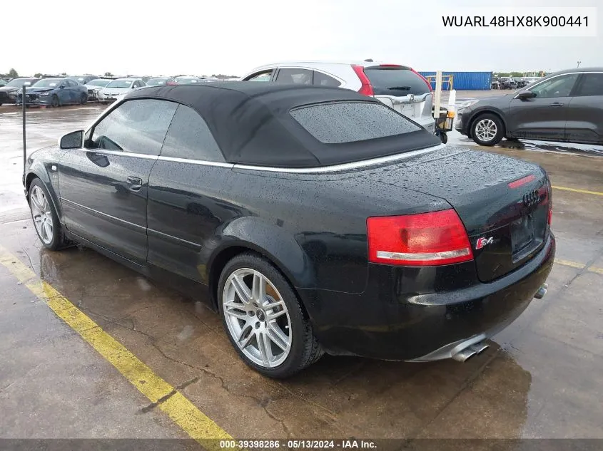 2008 Audi S4 4.2 VIN: WUARL48HX8K900441 Lot: 39398286