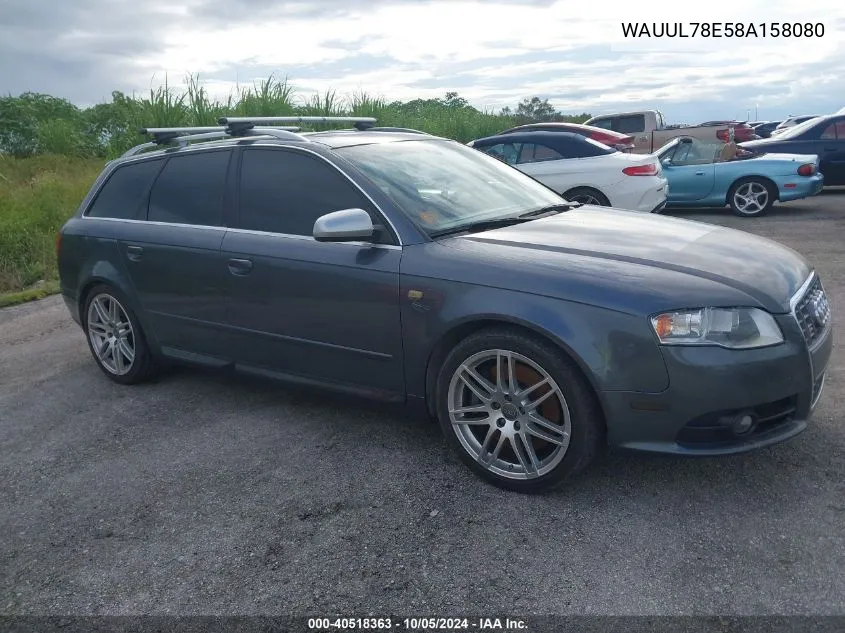 2008 Audi S4 Avant Quattro VIN: WAUUL78E58A158080 Lot: 40518363