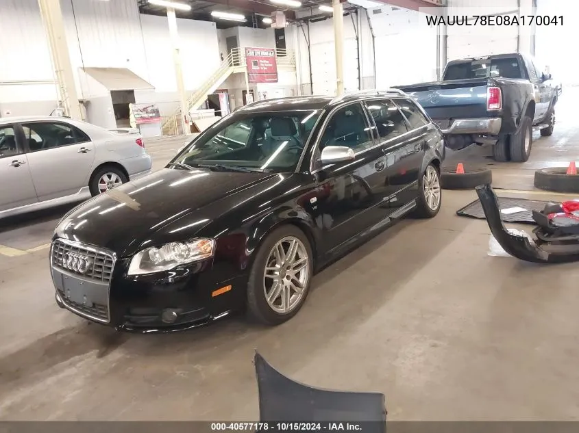 2008 Audi S4 4.2 Avant VIN: WAUUL78E08A170041 Lot: 40577178