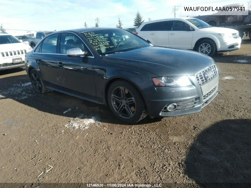 2010 Audi S4 VIN: WAUFGDFL4AA057941 Lot: 12146530