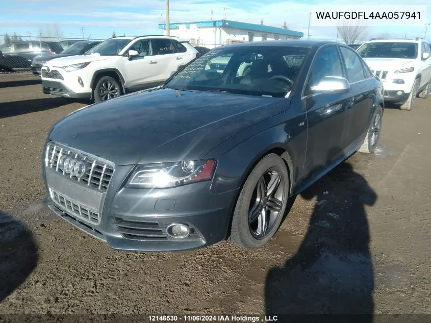 2010 Audi S4 VIN: WAUFGDFL4AA057941 Lot: 12146530