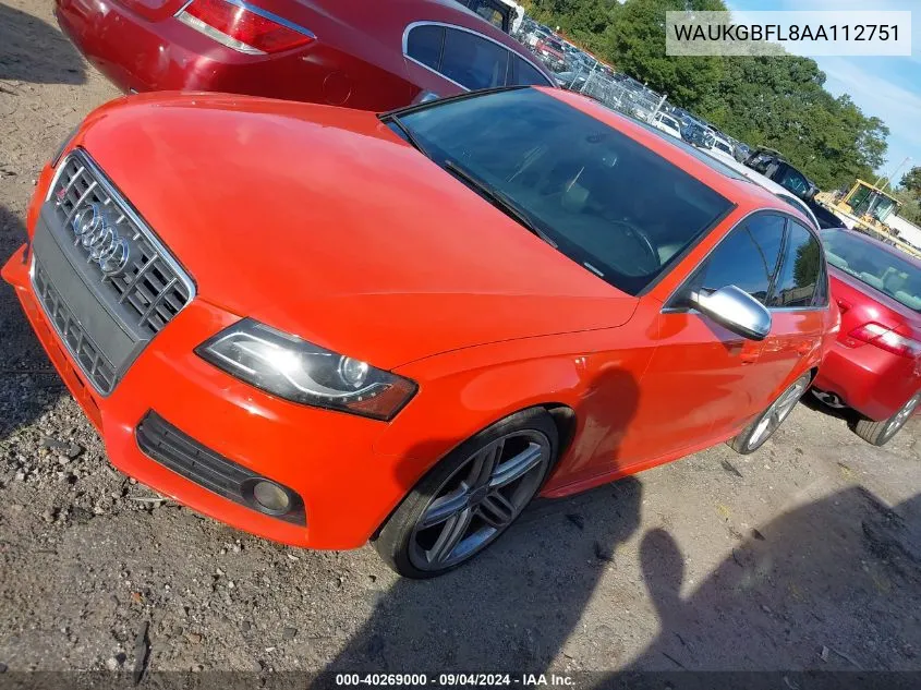 2010 Audi S4 3.0 Premium Plus VIN: WAUKGBFL8AA112751 Lot: 40269000