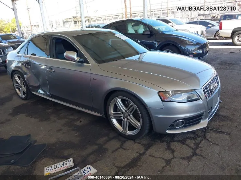 2011 Audi S4 Premium Plus VIN: WAUBGAFL3BA128710 Lot: 40140364