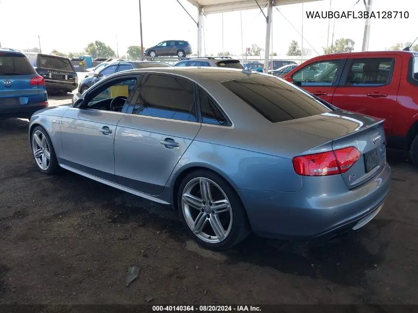 WAUBGAFL3BA128710 2011 Audi S4 Premium Plus