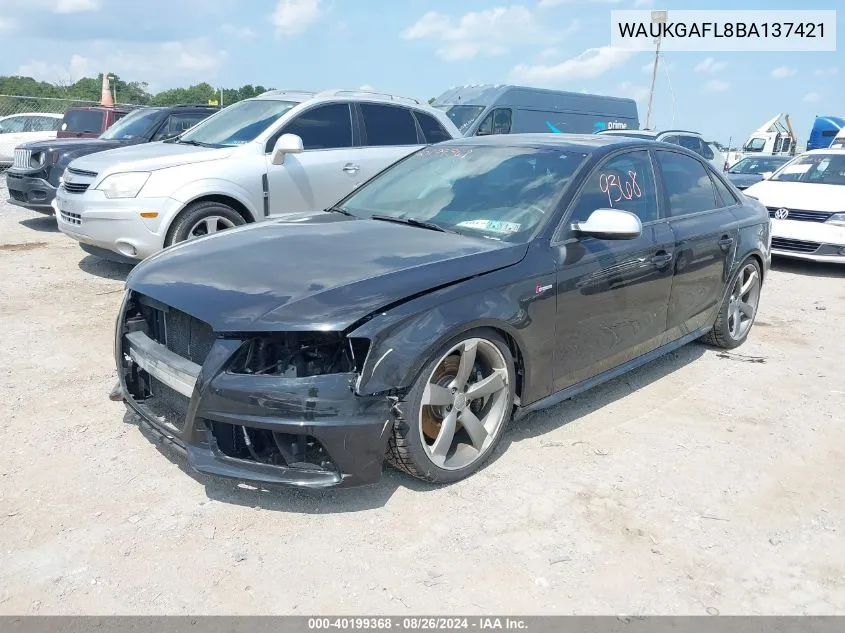 2011 Audi S4 3.0 Premium Plus VIN: WAUKGAFL8BA137421 Lot: 40199368