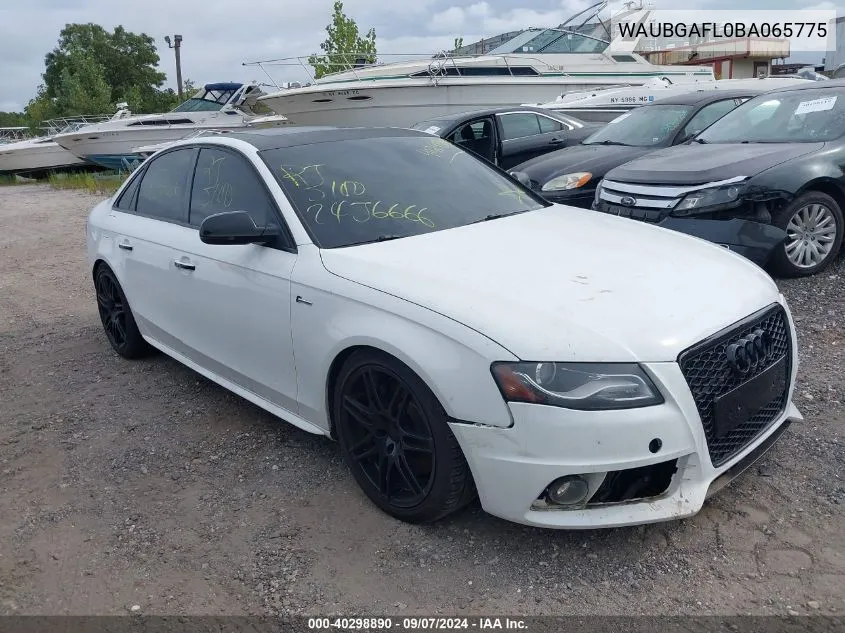 2011 Audi S4 3.0 Premium Plus VIN: WAUBGAFL0BA065775 Lot: 40298890