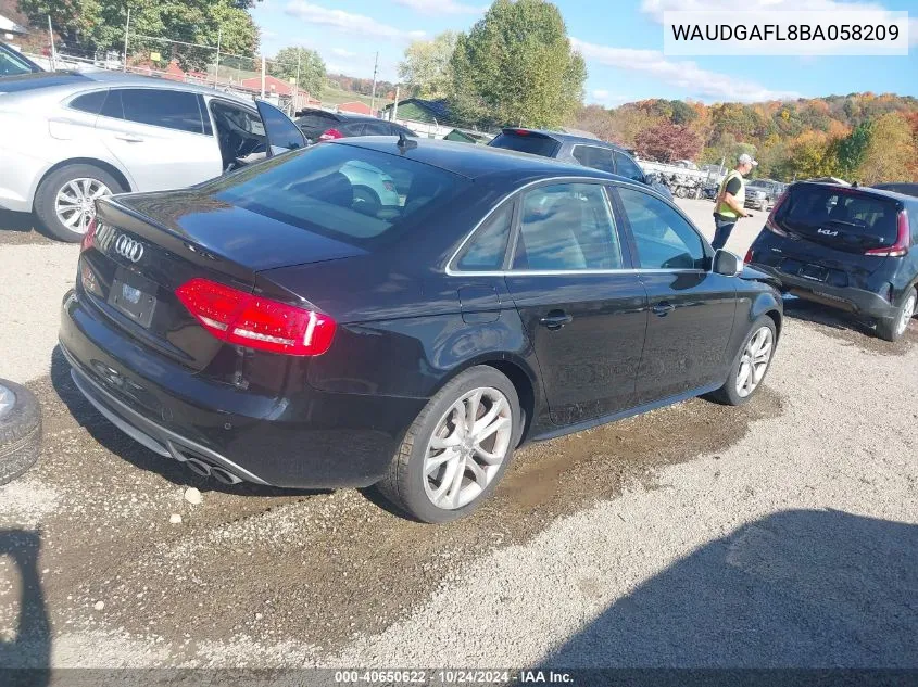 WAUDGAFL8BA058209 2011 Audi S4 3.0 Premium Plus