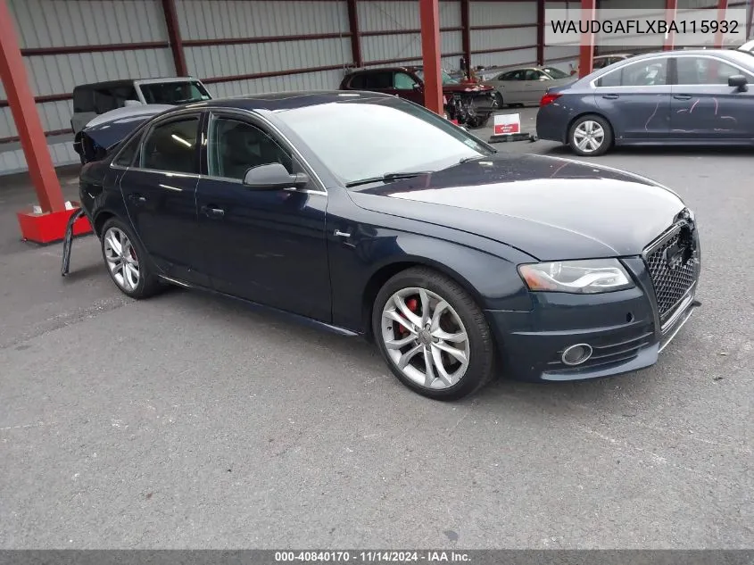 2011 Audi S4 3.0 Premium Plus VIN: WAUDGAFLXBA115932 Lot: 40840170