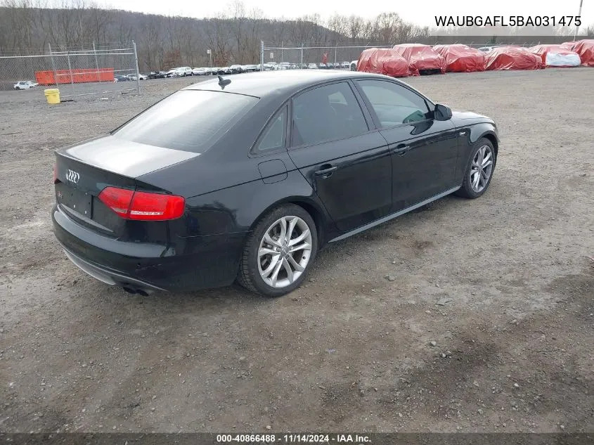 2011 Audi S4 3.0 Premium Plus VIN: WAUBGAFL5BA031475 Lot: 40866488