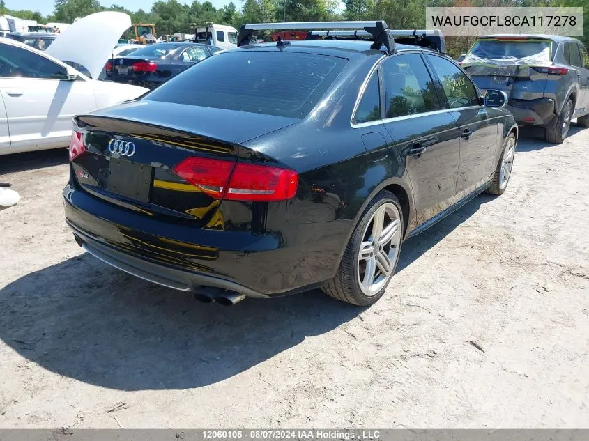 WAUFGCFL8CA117278 2012 Audi S4 Premium