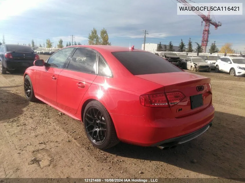 2012 Audi S4 VIN: WAUDGCFL5CA116421 Lot: 12121488