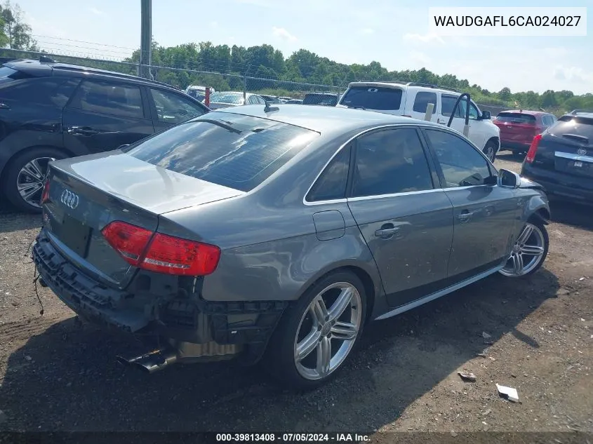 2012 Audi S4 3.0 Premium Plus VIN: WAUDGAFL6CA024027 Lot: 39813408