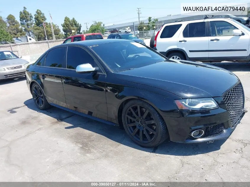 2012 Audi S4 3.0 Premium Plus VIN: WAUKGAFL4CA079440 Lot: 39850127