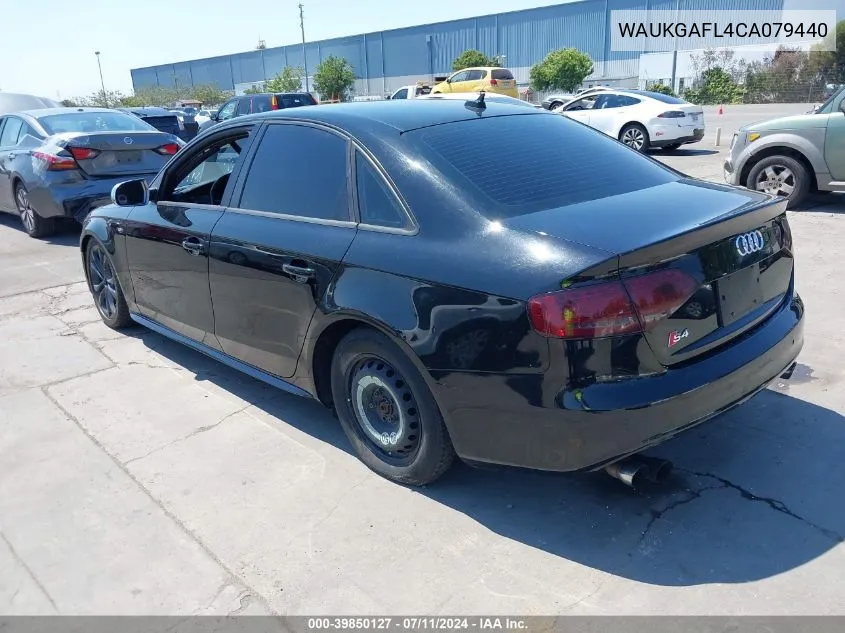 2012 Audi S4 3.0 Premium Plus VIN: WAUKGAFL4CA079440 Lot: 39850127