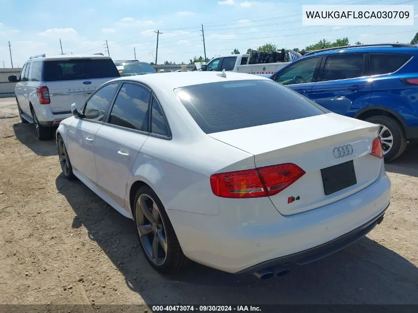 2012 Audi S4 Prestige VIN: WAUKGAFL8CA030709 Lot: 40473074