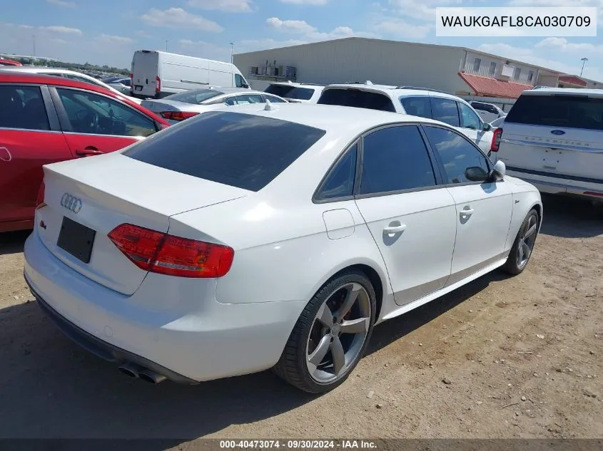 2012 Audi S4 Prestige VIN: WAUKGAFL8CA030709 Lot: 40473074